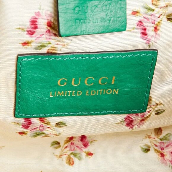 Gucci Natural Raffia and Green Snakeskin GG Marmont Small Matelasse Shoulder Bag - Picture 10 of 11